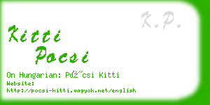 kitti pocsi business card